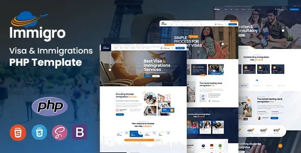 Immigro – Visa & Immigration PHP Template 1 Immigro – Visa & Immigration PHP Template