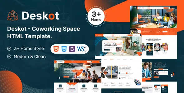 Deskot – Coworking Space HTML Template 1 Deskot – Coworking Space HTML Template