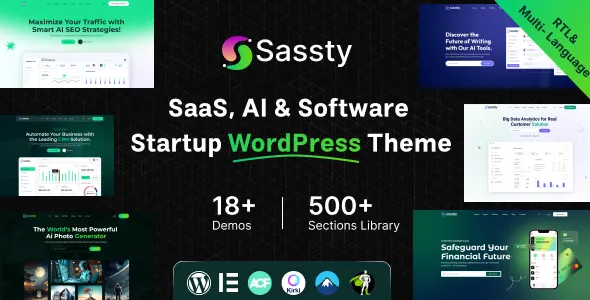 Sassty - Sass Startup & Software Business WordPress Theme 1 Sassty - Sass Startup & Software Business WordPress Theme