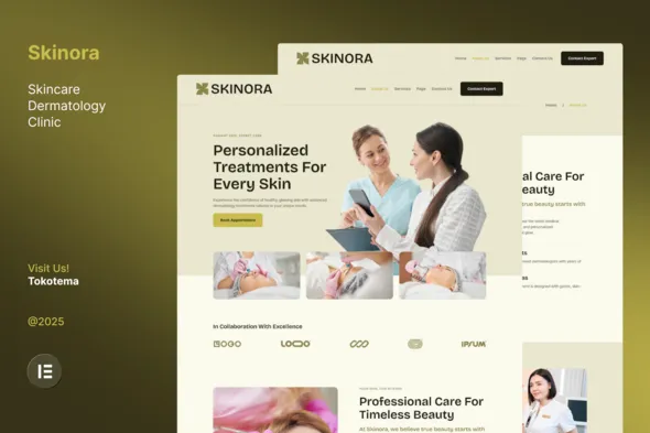 Skinora - Skincare Dermatology Clinic Website Elementor Template Kits 1 Skinora - Skincare Dermatology Clinic Website Elementor Template Kits