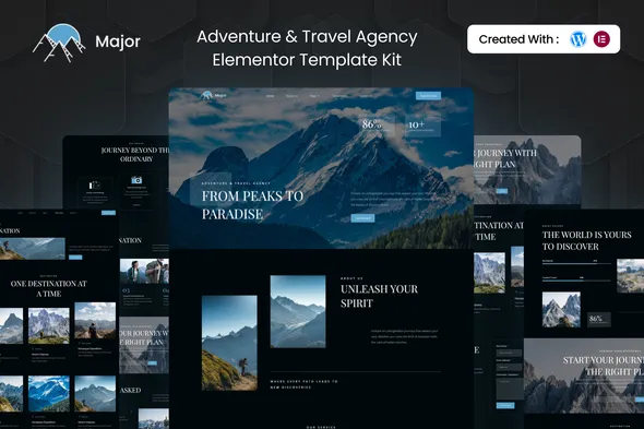 Major - Adventure & Travel Agency Elementor Template Kit 1 Major - Adventure & Travel Agency Elementor Template Kit