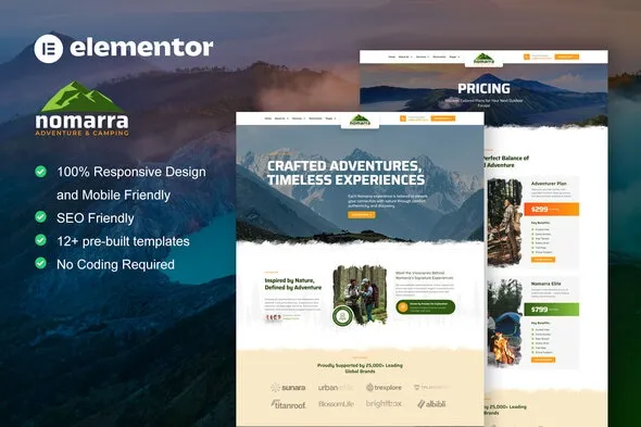 Nomarra - Outdoor Adventure & Camping Elementor Pro Template Kit 1 Nomarra - Outdoor Adventure & Camping Elementor Pro Template Kit