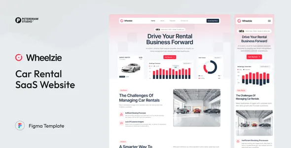 Wheelzie – Car Rental SaaS Website UI Figma Template 1 Wheelzie – Car Rental SaaS Website UI Figma Template